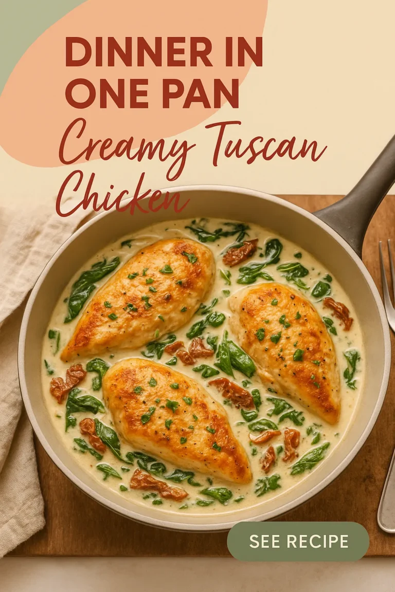 Dinner in One Pan Creamy Tuscan Chicken