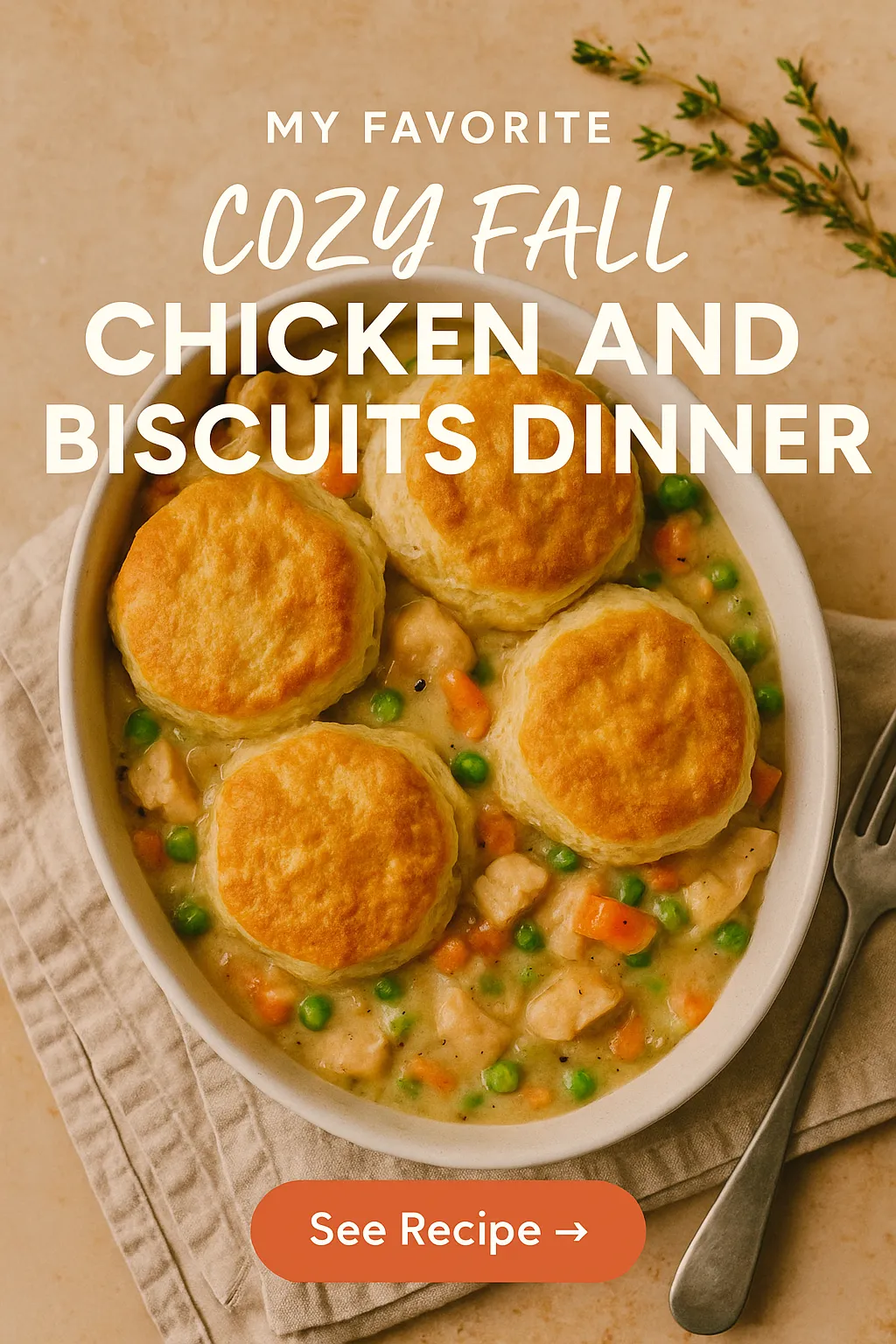 My Favorite Cozy Fall Chicken and Biscuits Dinner