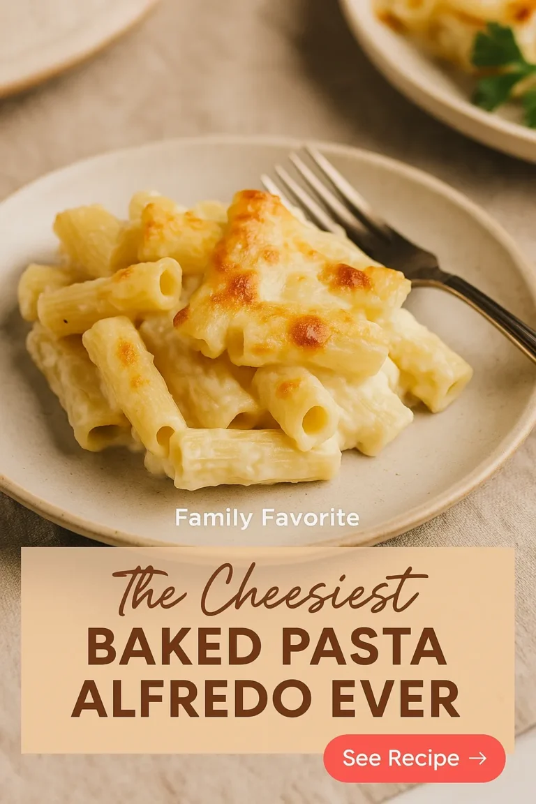The Cheesiest Baked Pasta Alfredo Ever