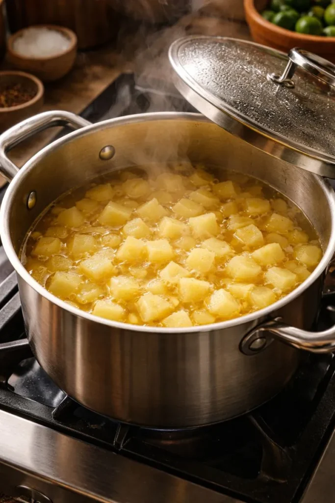 STEP IMAGE – SIMMERING POTATOES