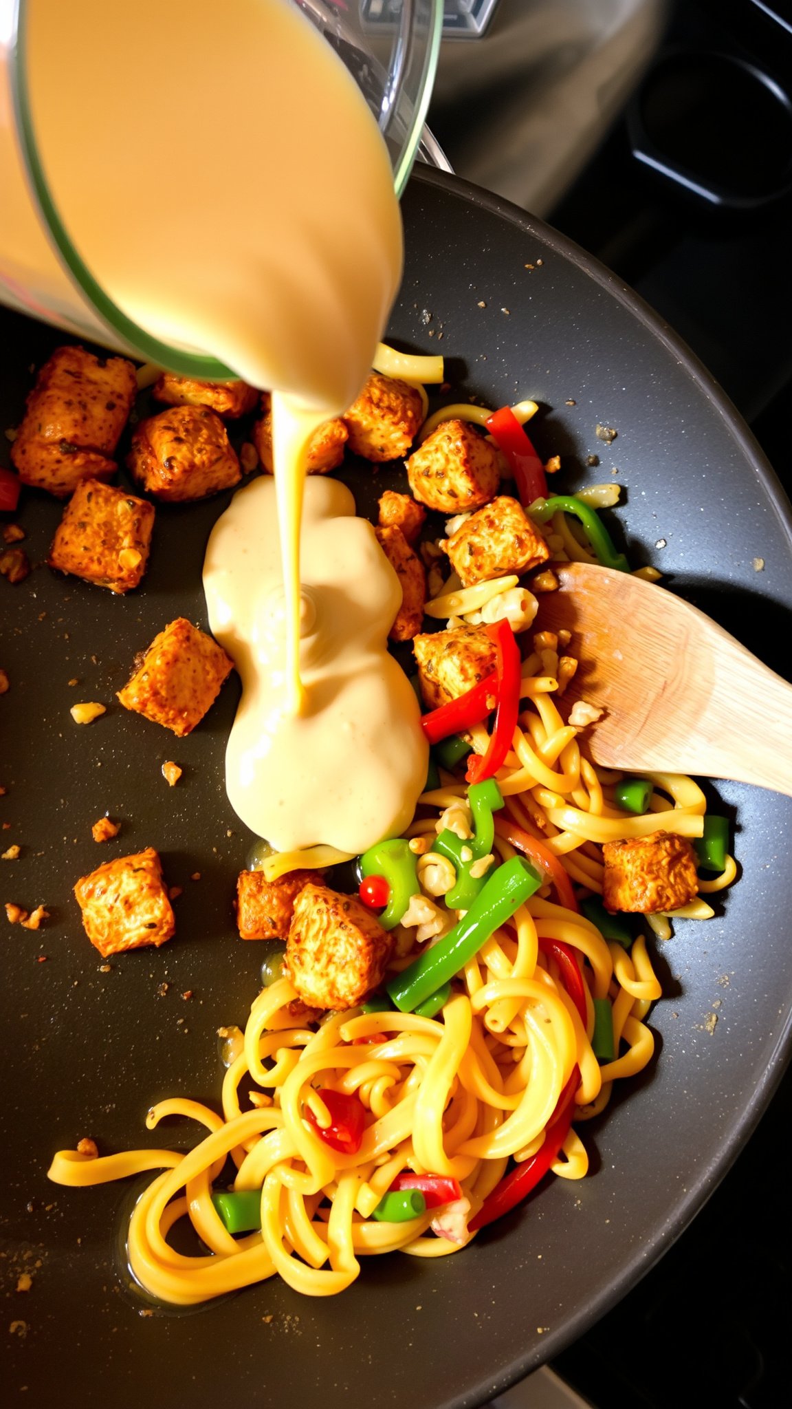 Cooking the Creamy Cajun Pasta