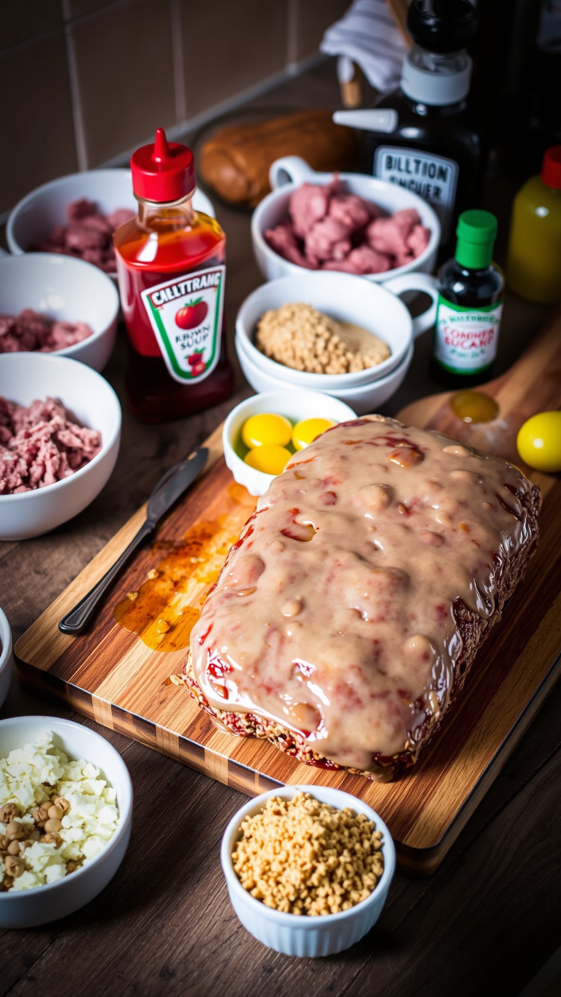 Ingredients for Old-Fashioned Glazed Meatloaf