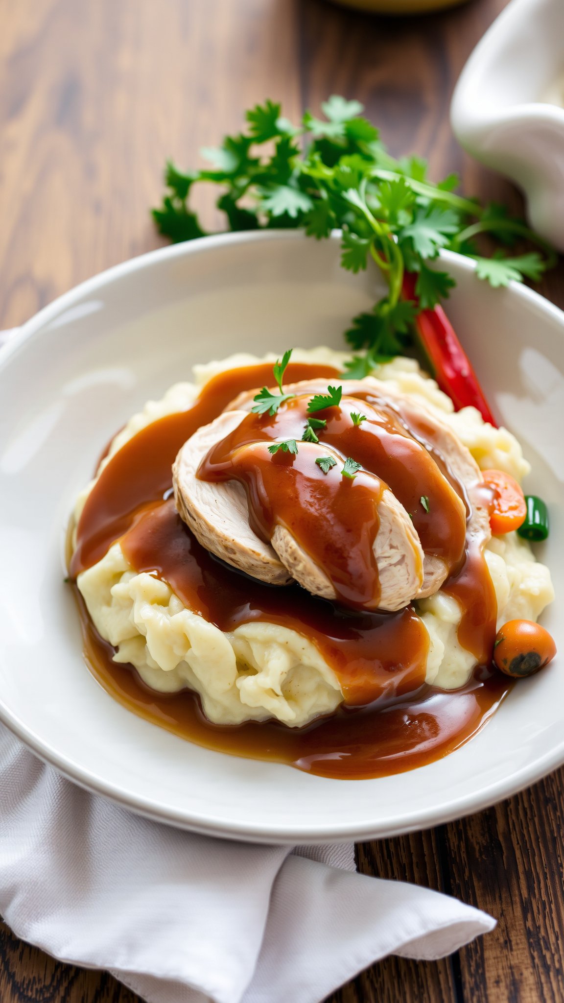 Serving Your Cozy Chicken and Gravy Dinner Bowl